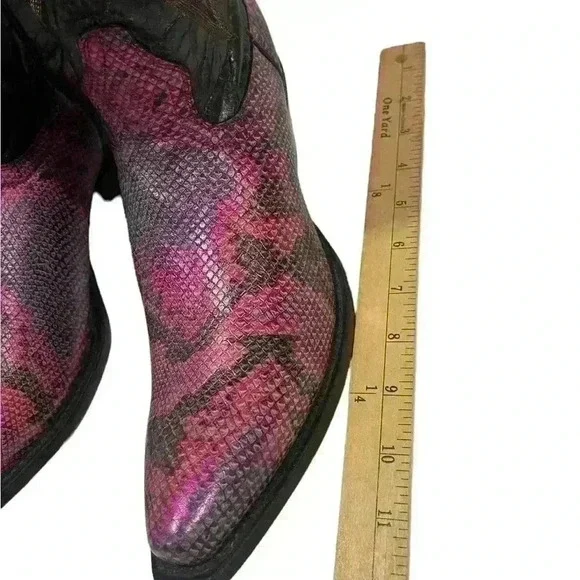 Johnny Ringo Women’s Marble Exotic Pink Black Cowgirl Western Boots Size 9.5 B - Picture 7 of 16